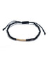 Bratara cu 10 bilute striate si cristale negre de 3mm