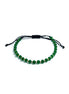 Bratara cu snur, 5 bilute striate 2mm din aur 14k, margele Myuki aurii si Jad verde