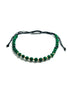 Bratara cu 10 bilute striate de 2mm din aur 14k si Malachit verde