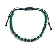 Bratara cu 10 bilute striate de 2mm din aur 14k si Malachit verde 2
