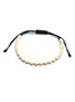 Bratara cu 10 bilute striate de 2mm din aur 14k si Howlit alb