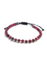 Bratara cu 10 bilute striate de 2mm din aur 14k si Howlite Roșu - Violet