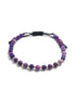 Bratara cu 10 bilute striate de 2mm din aur 14k si Howlite Violet