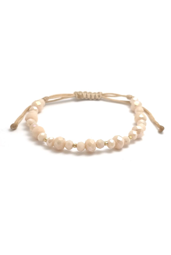 Brățară cu 10 biluțe din aur 14k și cristale nude combinate