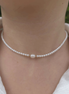 Colier cu perle,4 biluțe(2mm) și închidere de aur de 14k