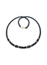 Colier 8 bilute aur 14kt(585),onix dreptunghiular si cristale negre