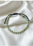 Bratara cu snur, 10 bilute striate 2mm din aur 14k, Howlite verde-turcoaz