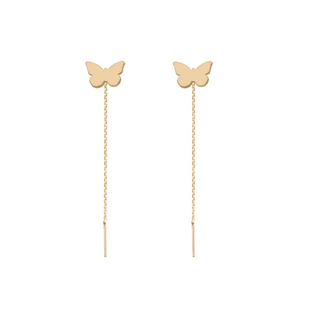 Cercei cu lant si Fluture aur 14k