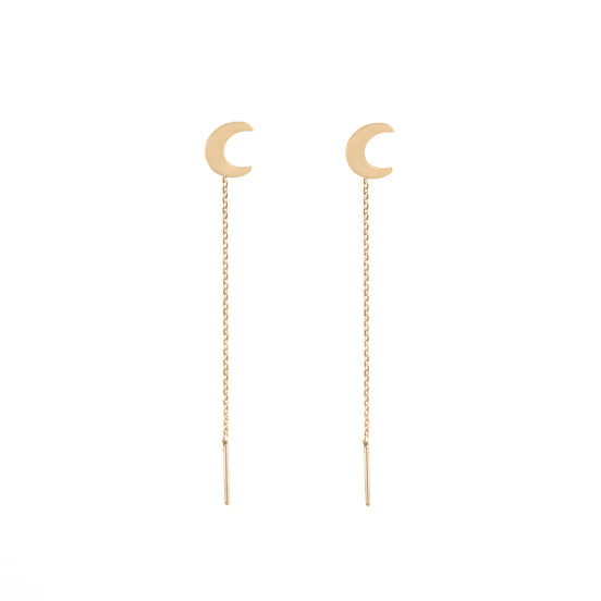 cercei cu lant si semiluna aur14k